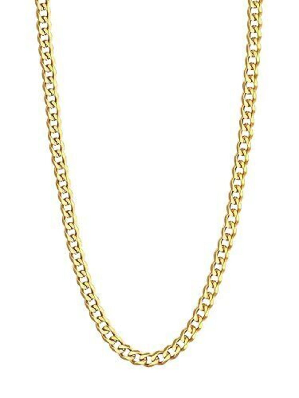 9782 Choker Necklace 14 Inch 18K Gold Plated Stainless Steel 3mm Cuban Link